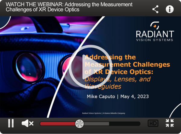 Watch the Webinar: XR Optics Measurement